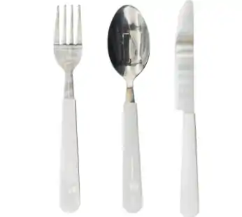3 Piece adult polymer & Metal Cutlery Set