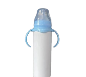 350ml Blue Cap S/Steel Baby Milk Bottle
