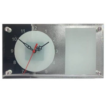30x16cm Glass Mirror Wall Clock with Display