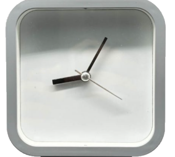 Grey Plastic Square Clock