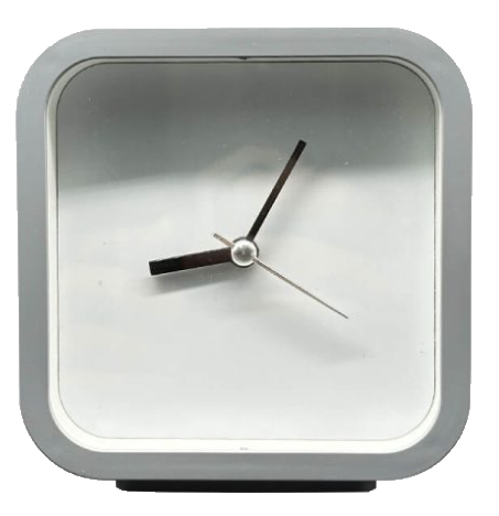 Grey Plastic Square Clock