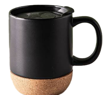 11oz Black Engraving Ceramic Cork Mug