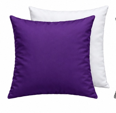 Pillowcase with pillow white-purple 34x34cm